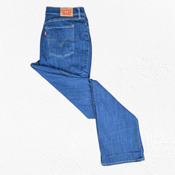 Levi's Medium Wash Classic Mid Rise Stretch Flare Classic Bootcut Jeans Size 32 - Picture 6 of 8
